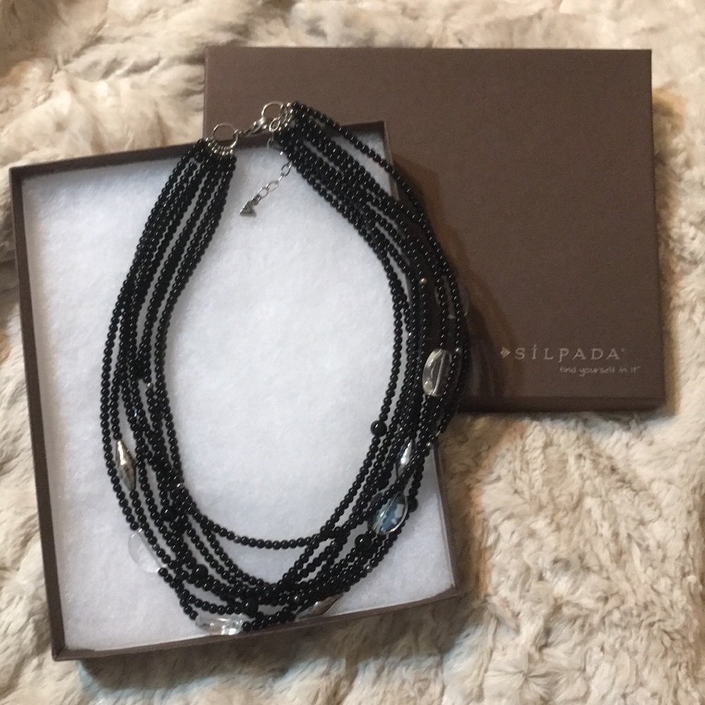 Silpada black Chalcedony necklace